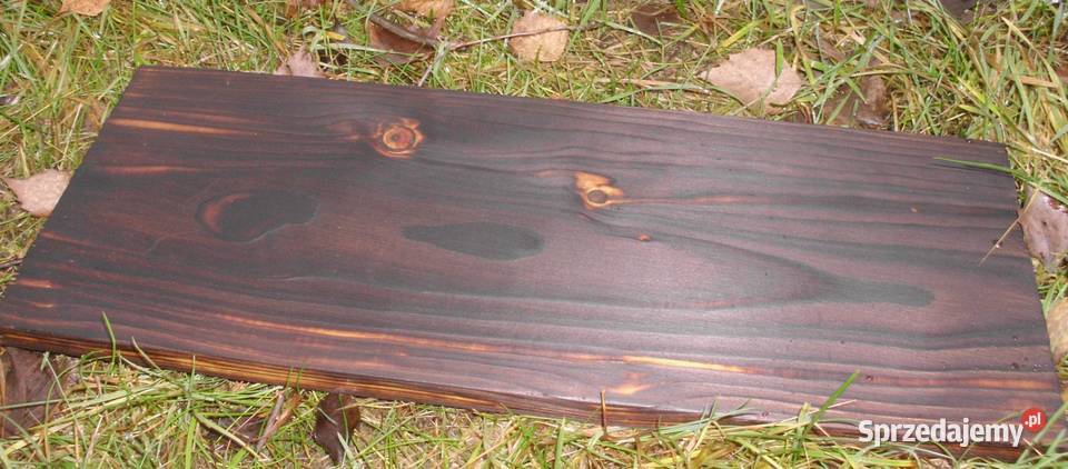Półka opalana Shou Sugi Ban szczotkowana Meble Warszawa