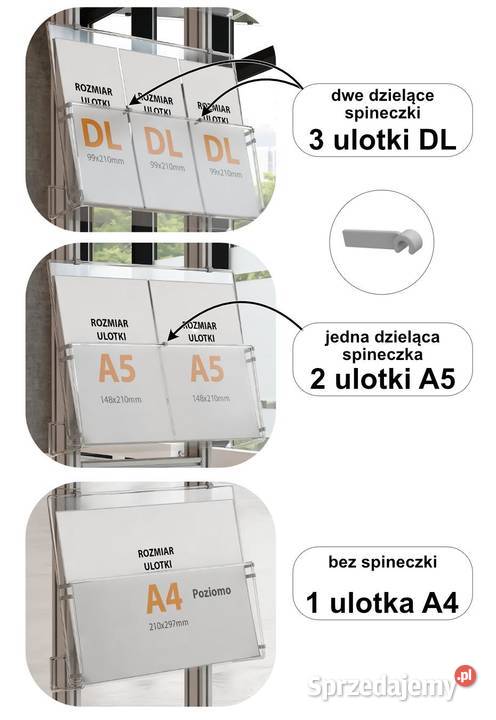 Stojak na ulotki 4 kieszenie A4A5DL art 270A mazowieckie Kotorydz