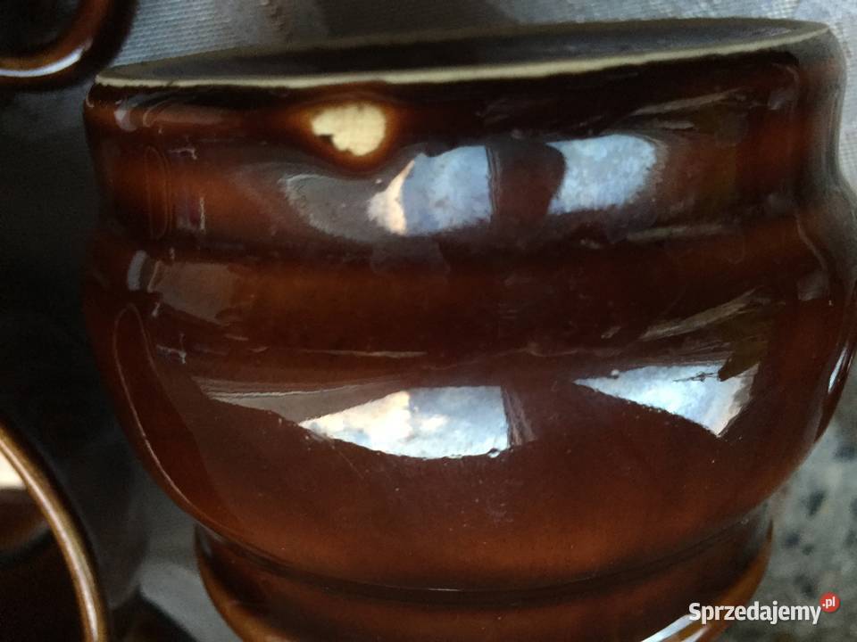 Fajans Pruszków z PRL bulionówki i cukiernica Warszawa