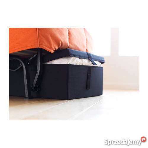 Sofa dwuosobowa rozkładana Ikea z pojemnikiem na pomarańczowy