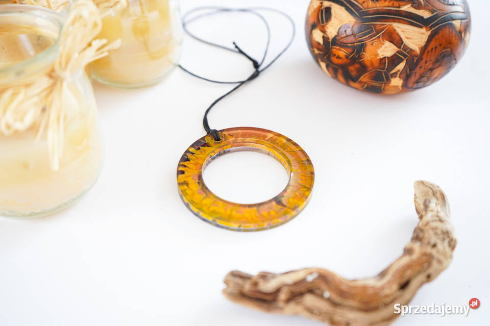 Duży kolorowy okrągły wisiorek fi 6 ręcznie Biżuteria dla Pań