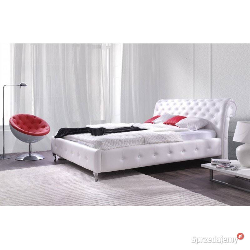 Styl glamour eleganckie łóżko CHESTERFIEL + materac + stelaż