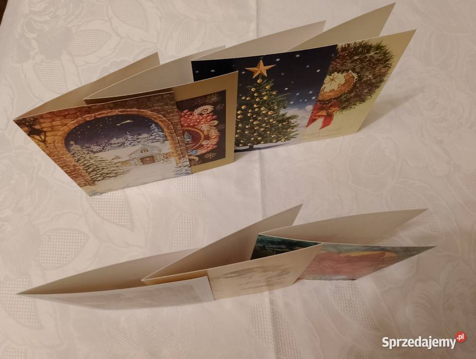 KARTKI świąteczne składane z kopertą 7 sztuk Oborniki