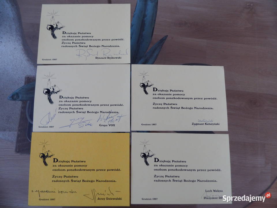 Autografy Wałęsa Rynkowski VOX Kałużyński wielkopolskie