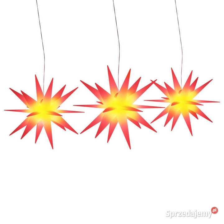 Ozdoby świetlne z LED 3 składane czerwone Warszawa