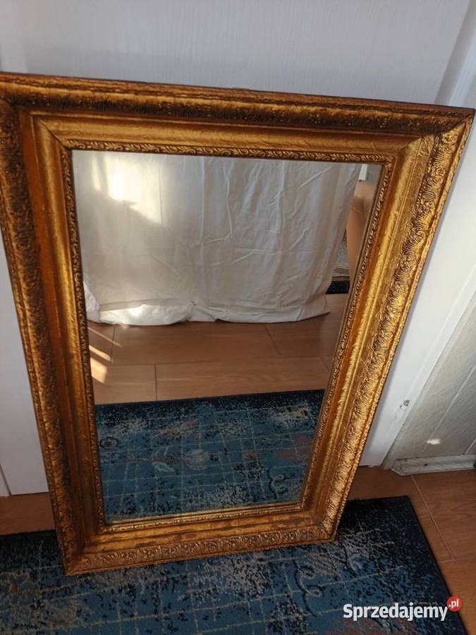 Piękne duże lustro w złotej ramie Aleksandrów Łódzki