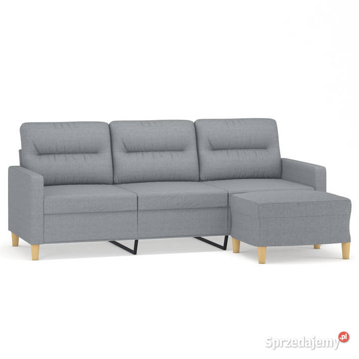 3osobowa sofa z podnóżkiem jasnoszara 180 mazowieckie Warszawa