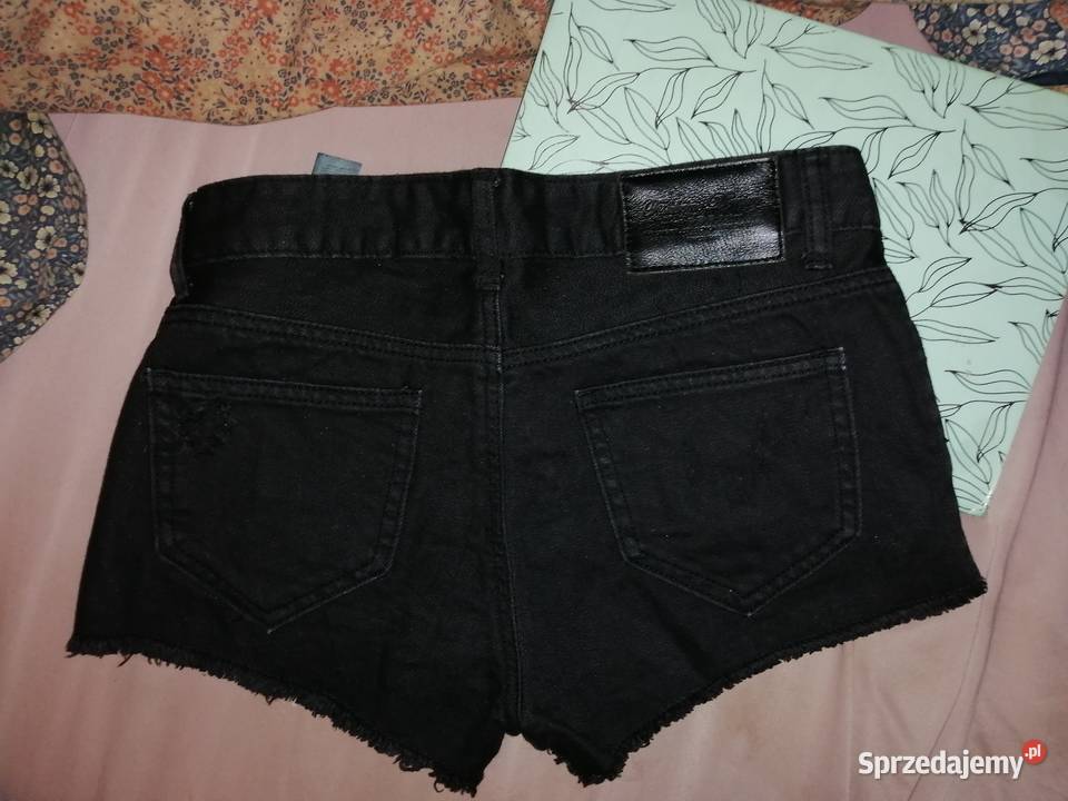 YORkER krótkie czarne dżinsowe spodenki szorty Spodnie Moda i Styl Leszno