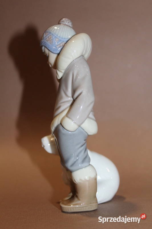 Figurka chłopca z niedźwiadkiem NAO Lladro 176 Porcelana i szkło Szczecin