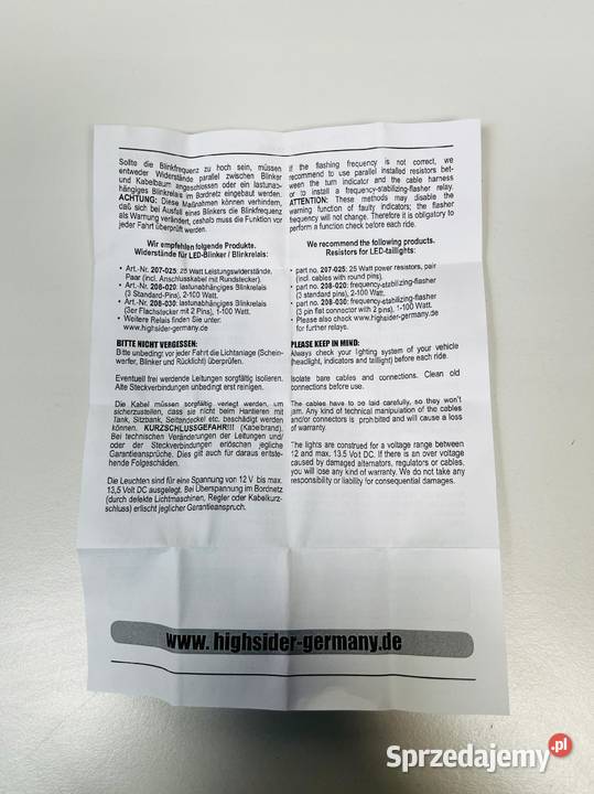 HIGHSIDER Wskaźniki LED MONO 203215 kpl 2 Łobżenica sprzedam