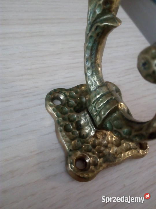 Dekoracyjny mosiezny wieszak hak lata 60te Kraków