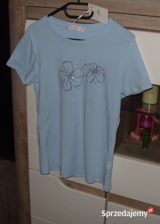 bluzeczka Baby BlueEBELIEVE cyrkoniowe kwiatki r niebieski Rawicz