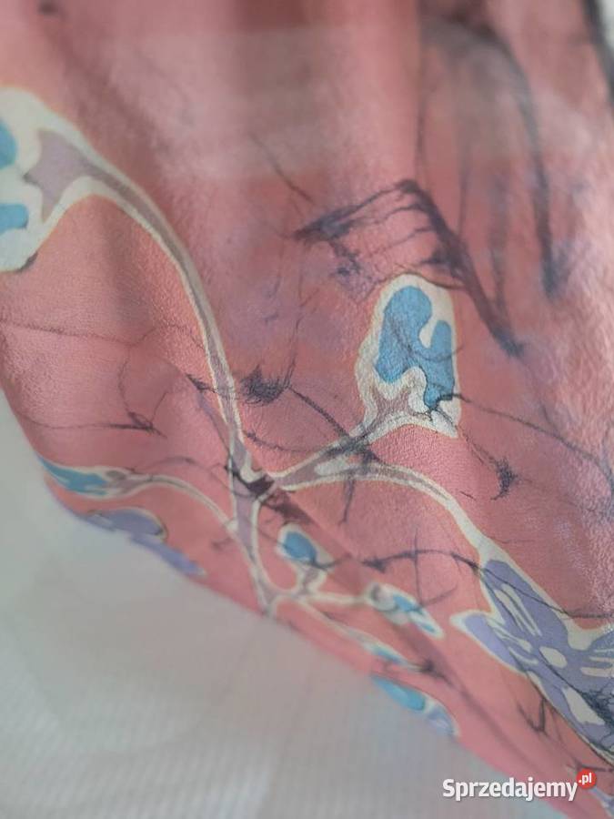 Czerwononiebieska chusta apaszka bandamka wzór wielkopolskie Poznań