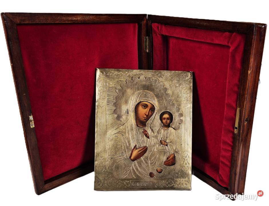 Ikona Matka Boża Smoleńska srebro 0469 Malarstwo Warszawa