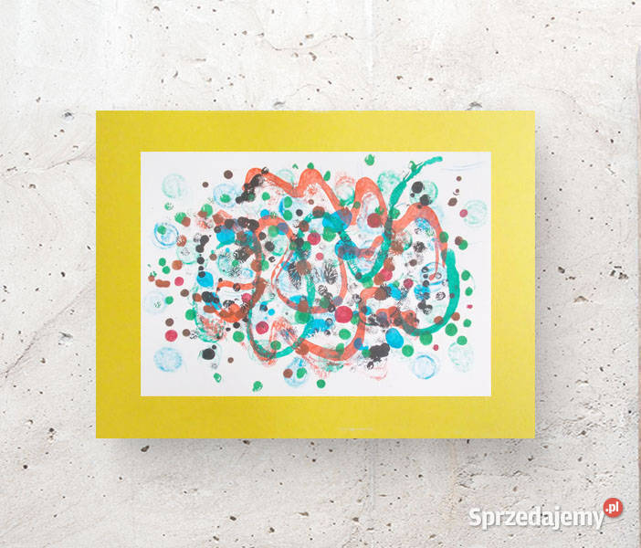 abstrakcja do pokoju grafika na ścianę dekoracja odcienie żółtego Bydgoszcz