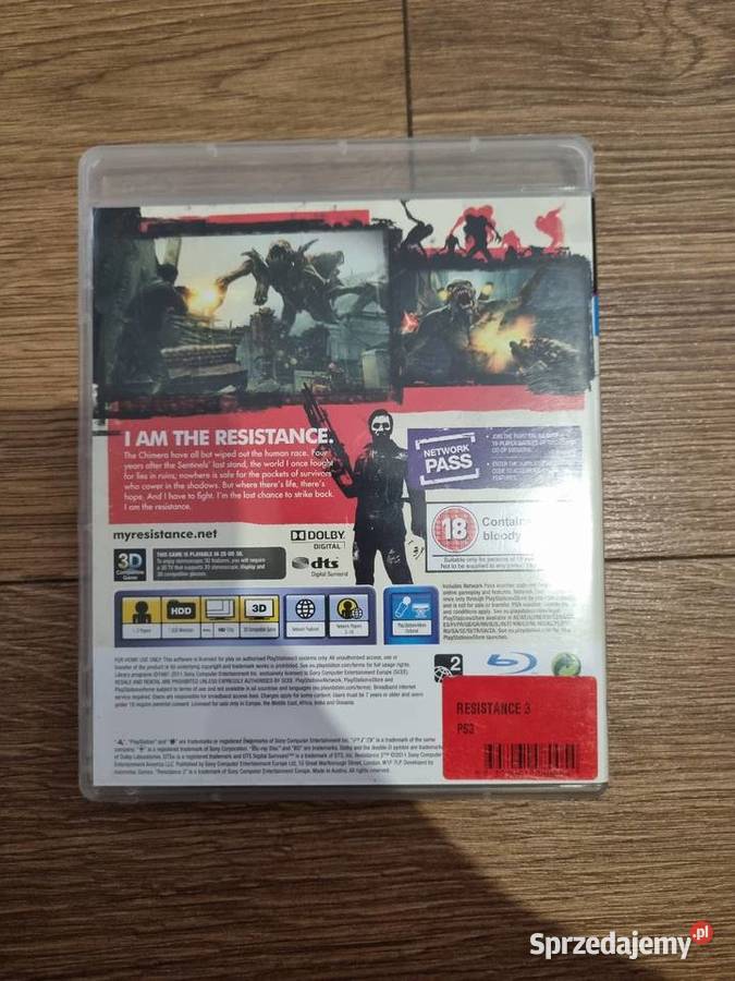 Resistance 3 PlayStation 3 3 Sony Playstation 3 Tczew sprzedam