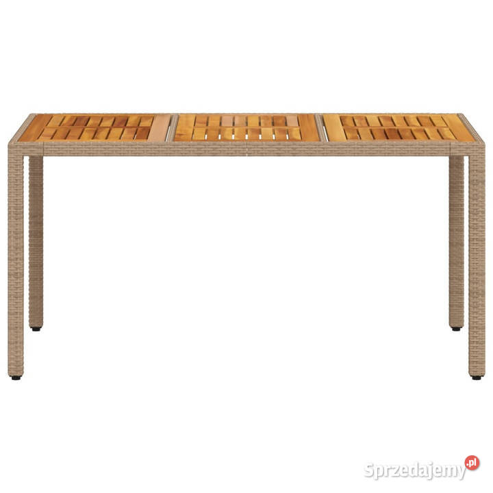 Stół ogrodowy beżowy 150x90x75 rattan PE i Warszawa