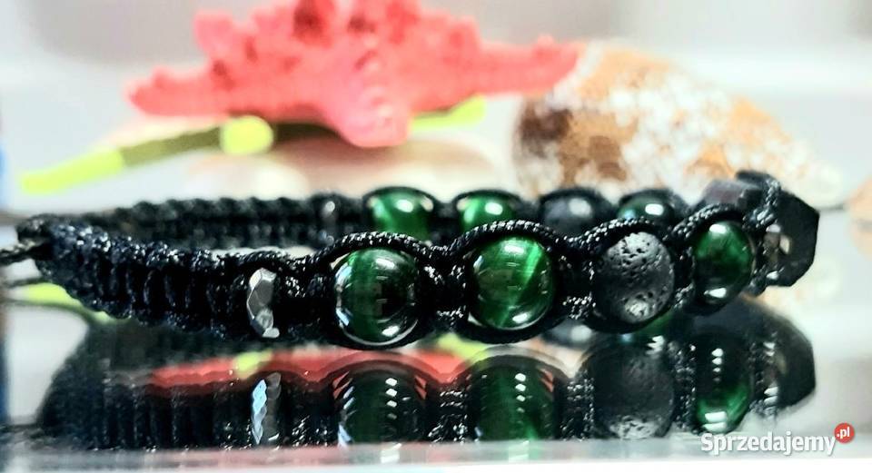 BRANSOLETKA KAMIEŃ NATURALNY SUROWY TURMALIN