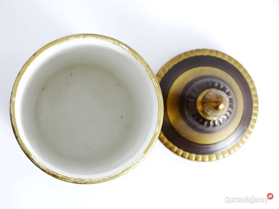 Zabytkowy pojemnik aptekarski z ilustracją Biłgoraj sprzedam