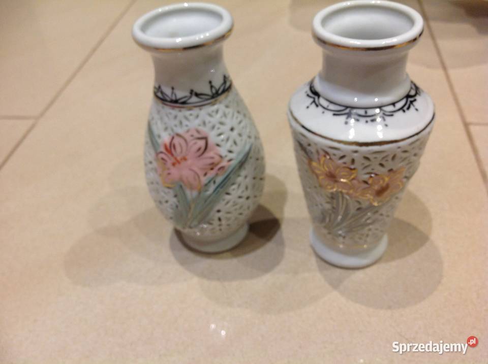 Wazoniki Ażurowr z Porcelany PRL 2 sprzedam