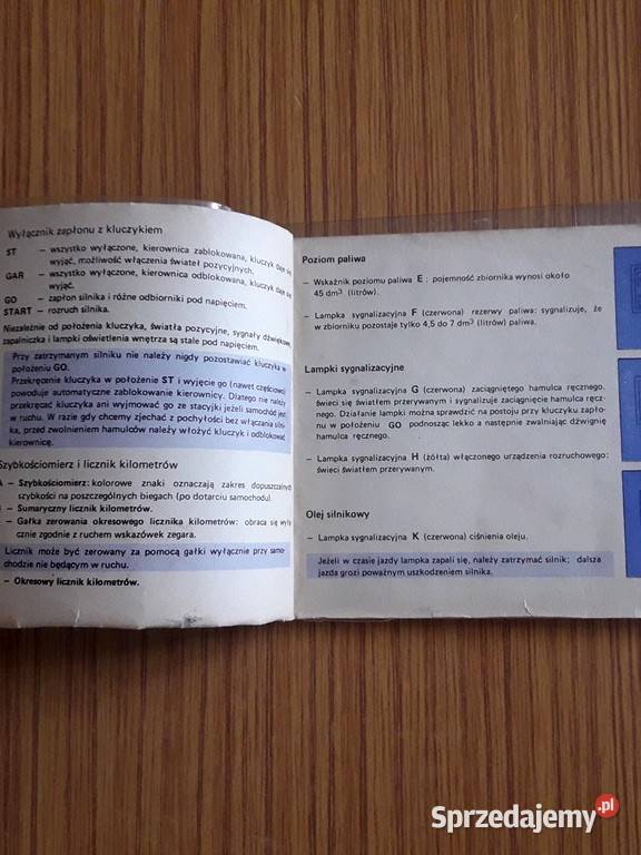 Polski Fiat 125p FSO 1500 instrukcja obsługi PRL