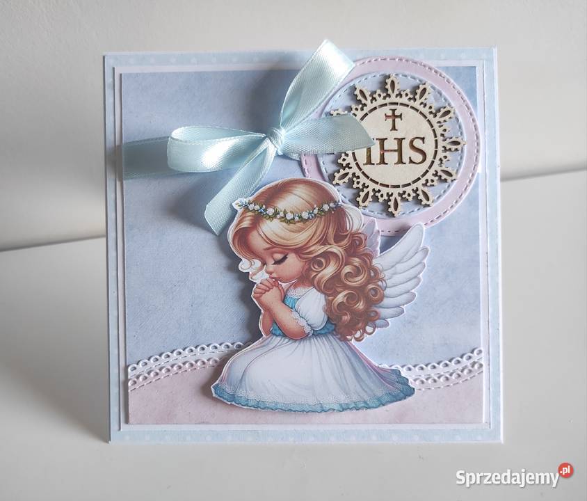 Kartka ręcznie robiona na Komunię Świętą Łódź
