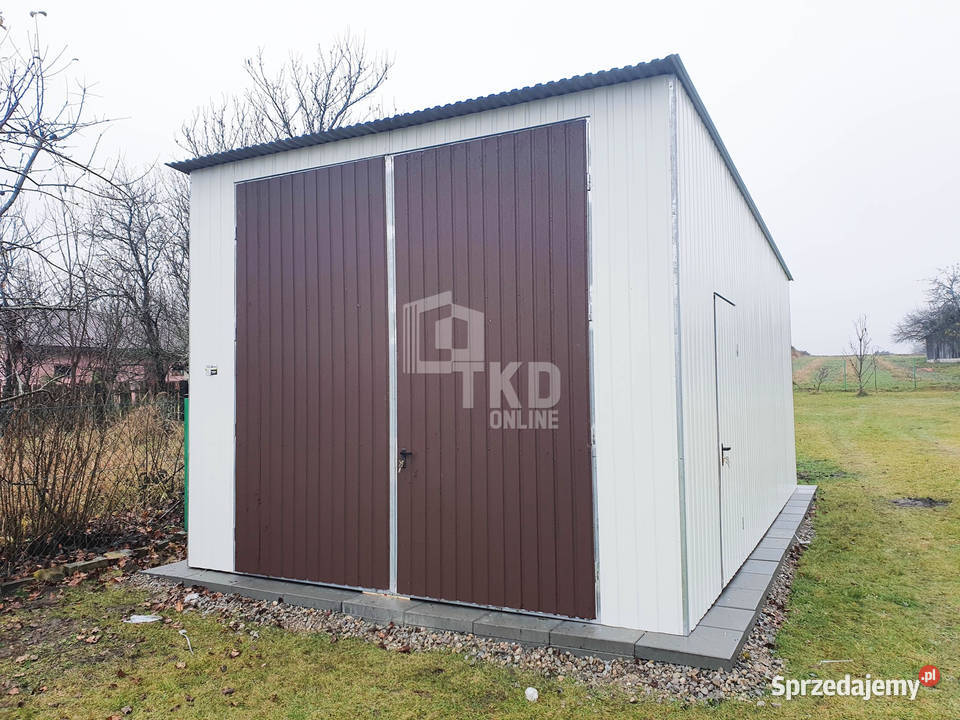Garaż Blaszany 4x7 Brama biały podwyższenie kujawsko-pomorskie Bydgoszcz sprzedam