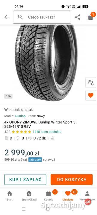 Opony zimowe Dunlop Winter inter Sport 5 podkarpackie Rzeszów