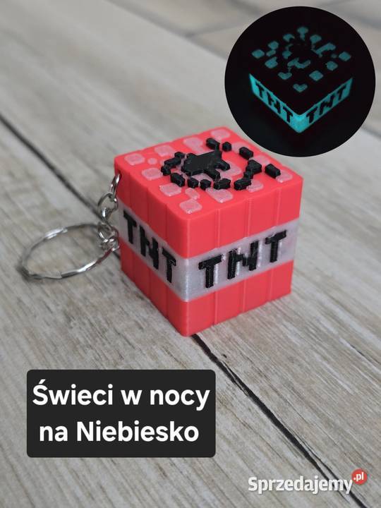 Brelok Minecraft TNT Świeci w nocy Druk 3D Chełm sprzedam