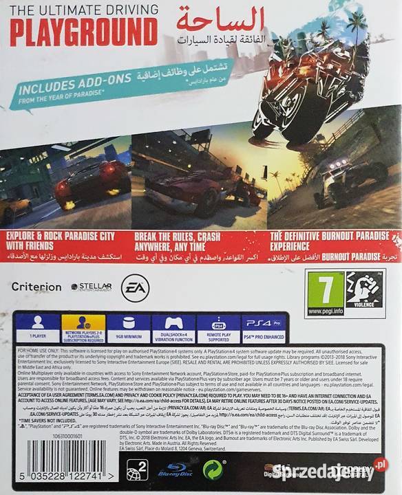 BURNOUT PARADISE REMASTERED PLAYSTATION 4 4 5 małopolskie Kraków