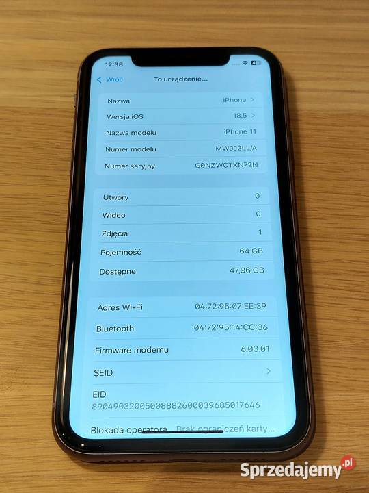 iPhone 11 64GB 88 fioletowy Idealny Stan Apple / iPhone Warszawa