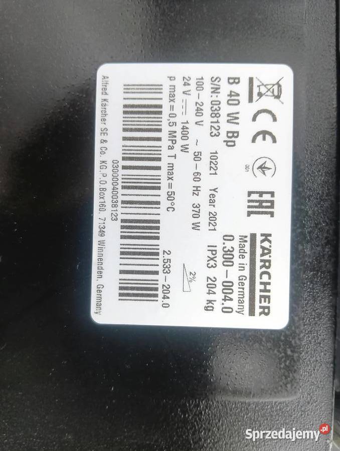 Super Stan Szorowarka Karcher B 40 W Bp Pozostałe Radom