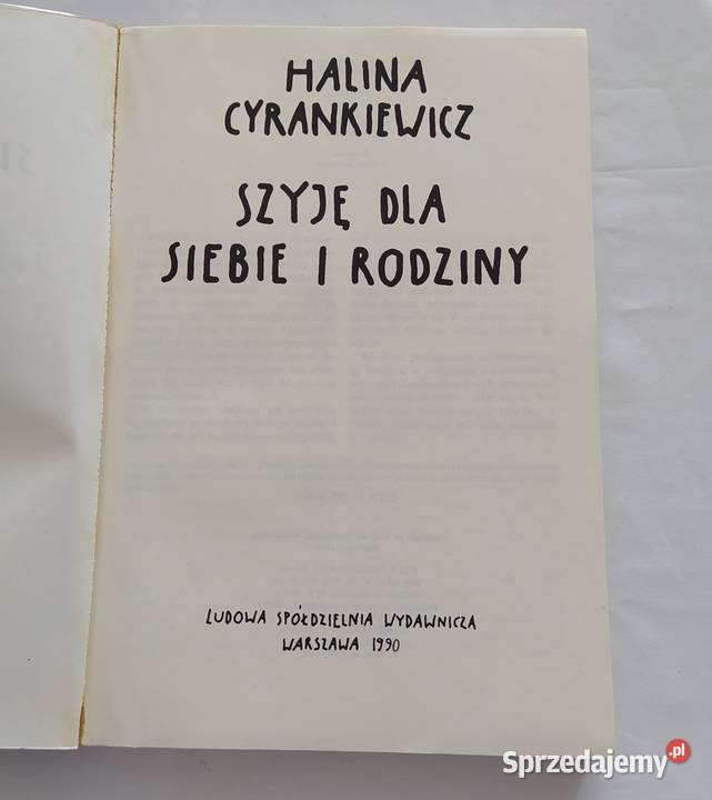 SZYJĘ SIEBIE I RODZINY Halina Cyrankiewicz Hajnówka