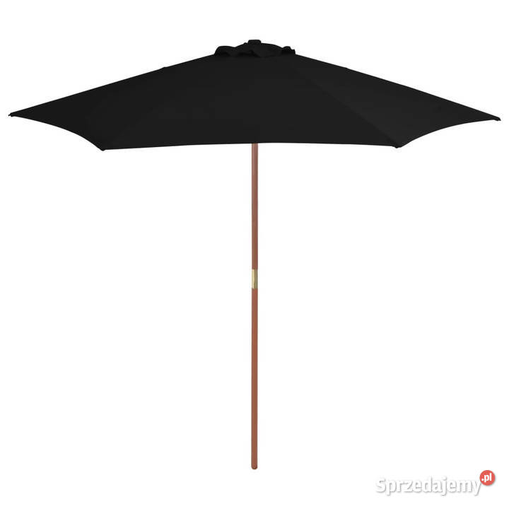 Parasol ogrodowy na drewnianym słupku czarny 270 mazowieckie sprzedam