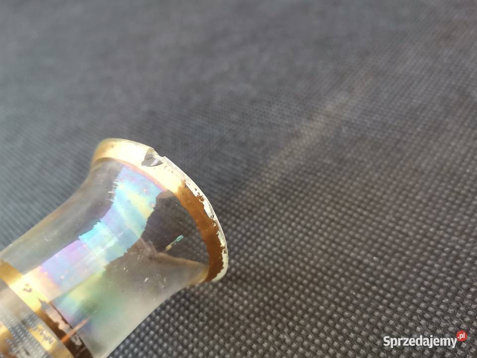 Stara przedwojenna karafka szkło opalizowane Art Katowice