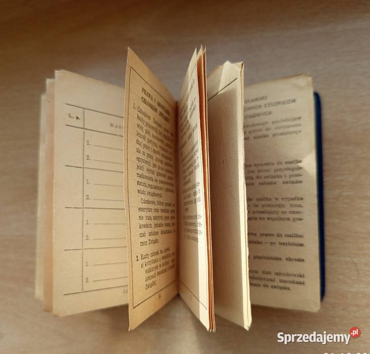 Związkowa Legitymacja Członkowska 1951r kujawsko-pomorskie Nakło nad Notecią