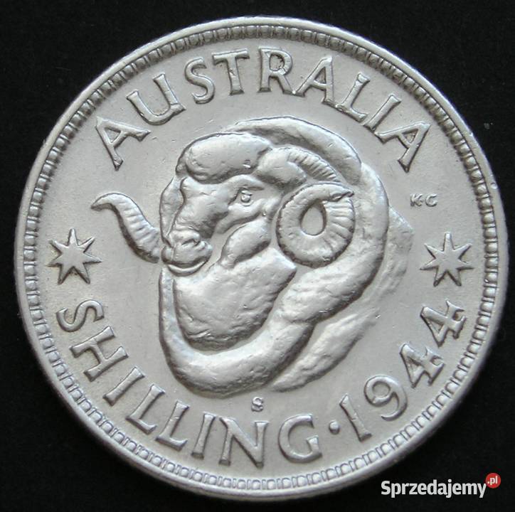 AUSTRALIA 1 SHILLING 1944 OWCA JERZY 6 SREBRO Łódź