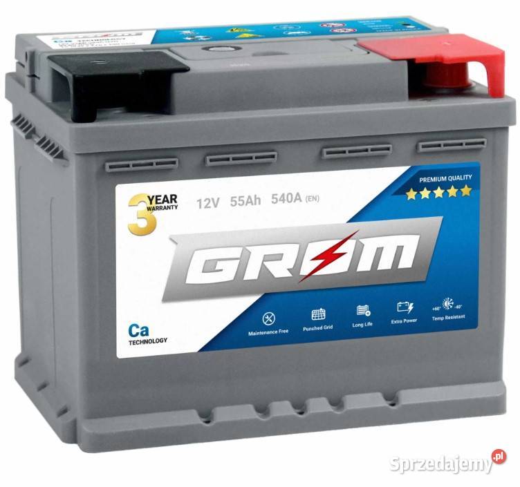 Akumulator GROM Premium 55Ah 540A EN DTR Wałbrzych