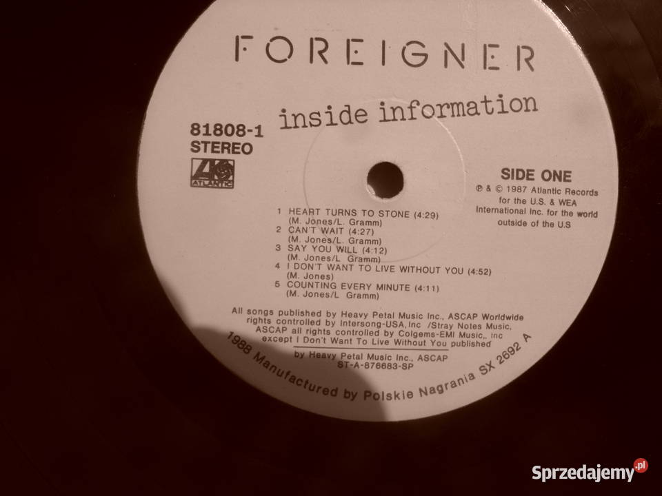 F Rock LPForeignerInside information1 Muza dolnośląskie Wołów sprzedam