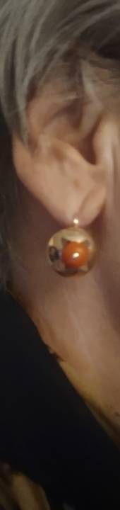 Złote kolczyki koral naturalny Kolczyki Skiereszewo