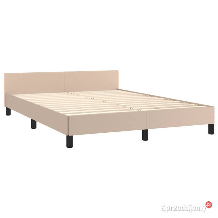 Rama łóżka z zagłówkiem cappuccino sztuczna 146cm mazowieckie Warszawa