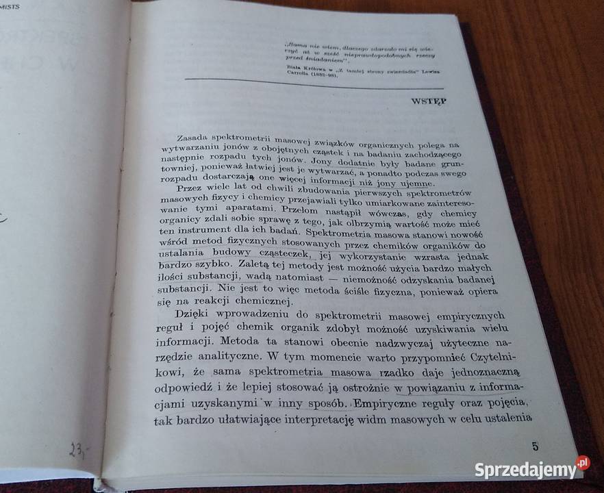 Spektrometria masowa w chemii organicznej R A W Gdańsk sprzedam