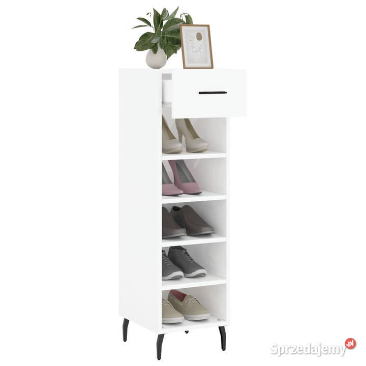 Szafka na buty wysoki połysk biała 30x35x105 Warszawa