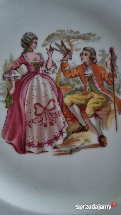 Talerz Dekoracyjny Porcelana Limoges Scenka wielkopolskie Wola Podłężna