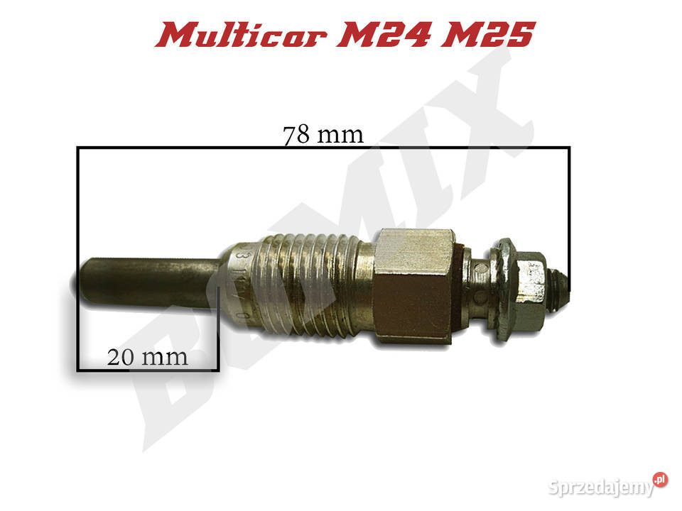 Świeca żarowa cienka krótka długa Multicar M24 ciężarowe Konstantynów Łódzki