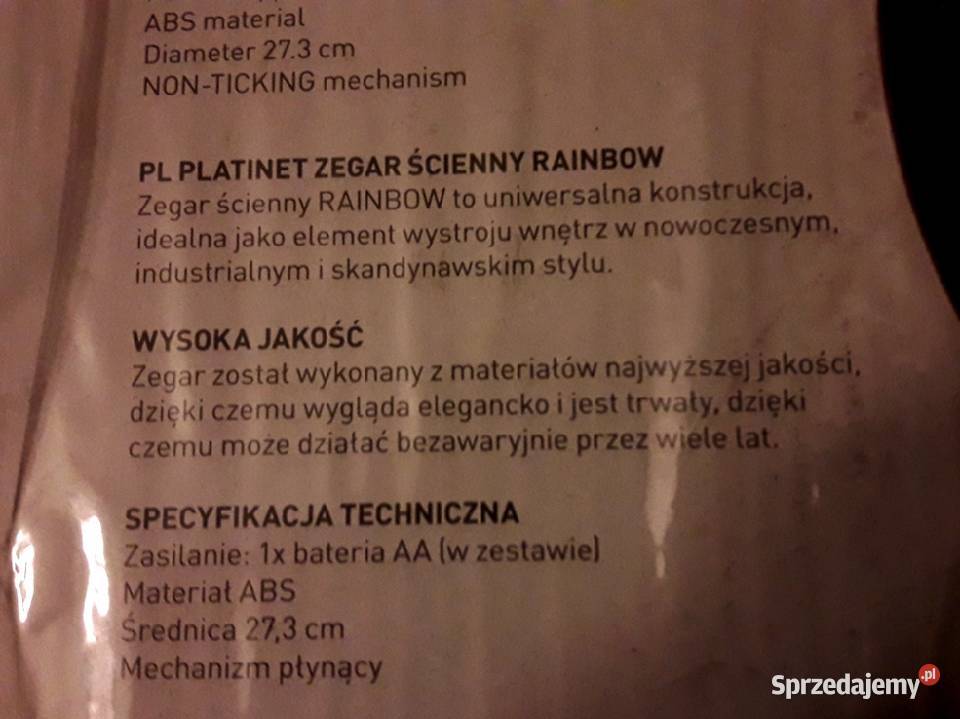 Zegar ścienny czerwony kwarcowy Rainbow