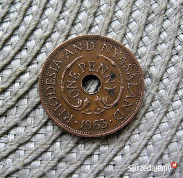 Rodezja i Niasa 1 Pens 1963r Numizmatyka wielkopolskie Kalisz sprzedam
