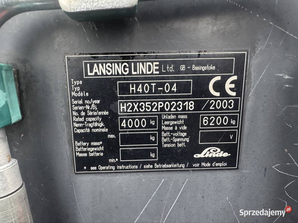 Wózek widłowy Linde H40T04 LPG 2003r Super Stan Chojnów