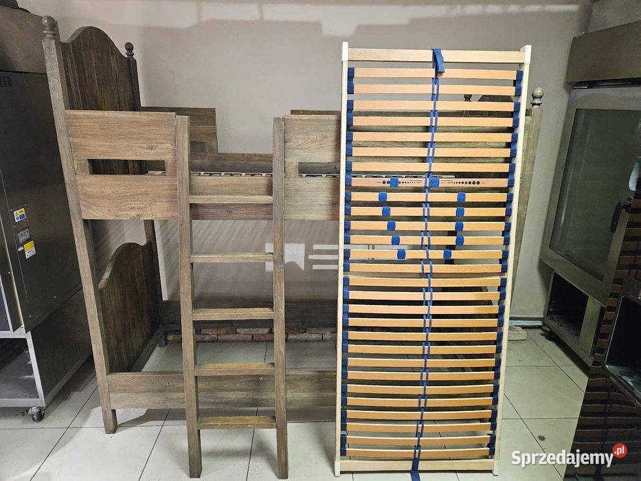 Łóżko piętrowe dębowe lity dąb 210x90 ręczna sprzedam
