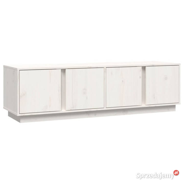 Szafka pod telewizor biała 140x40x40 lite drewno